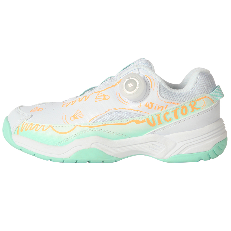 

Детские противоскользящие кроссовки с амортизацией и устойчивостью к истиранию Low Top Kids' Training Shoes Victor, белый