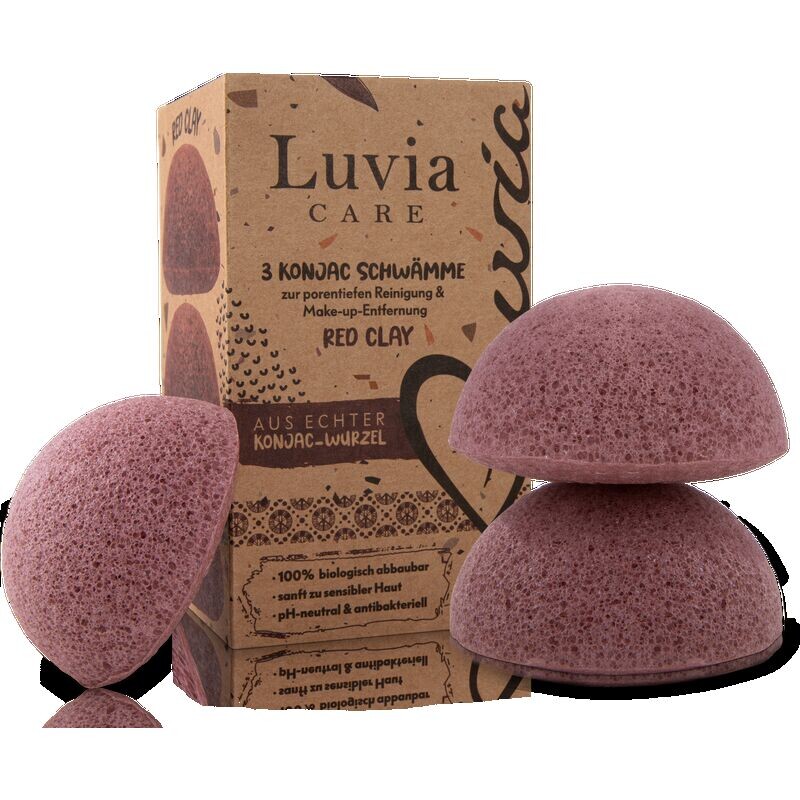 

Конжаковая губка - набор красной глины Luvia Cosmetics, 1 шт.
