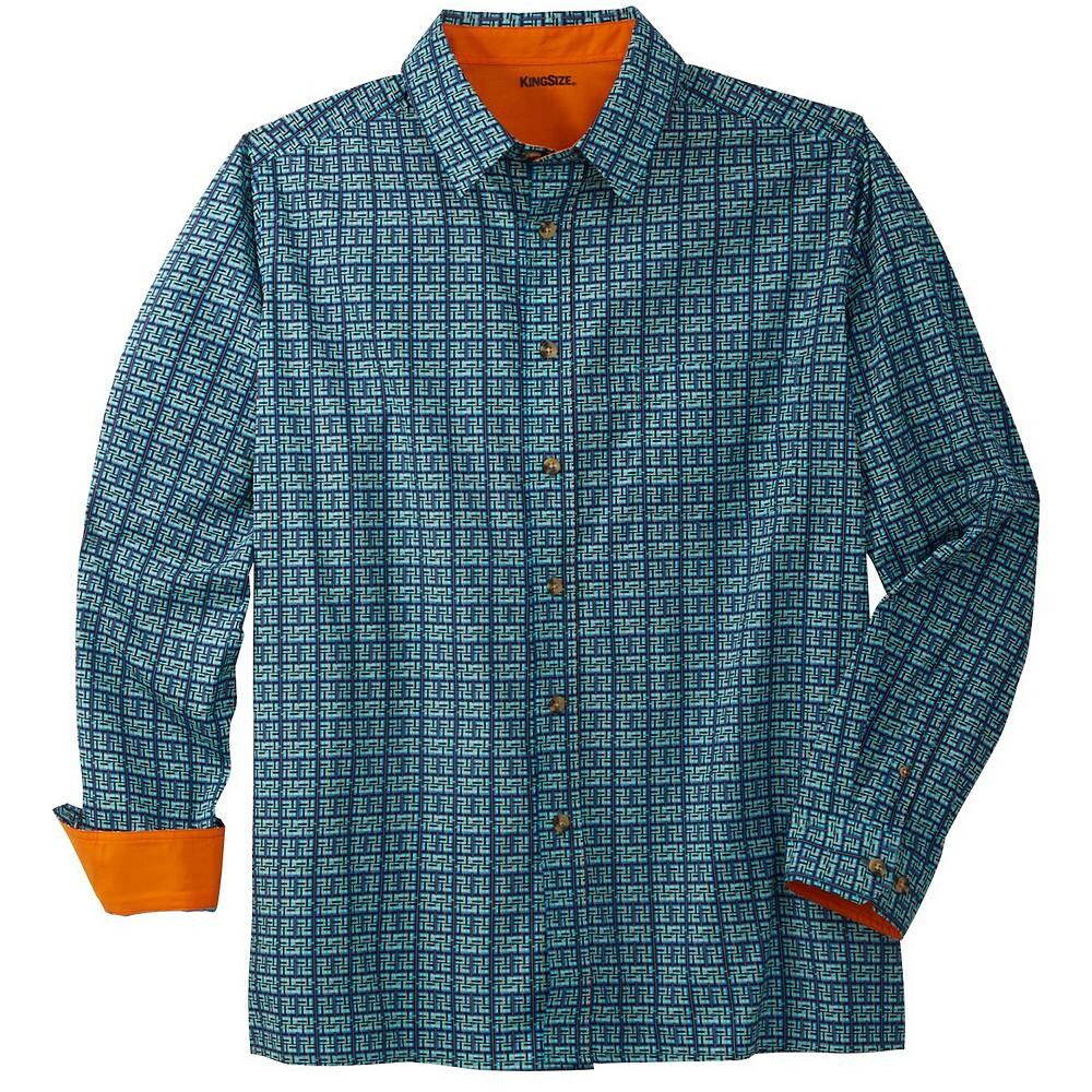 

Мужская повседневная рубашка без защипов Kingsize Big & Tall KingSize, цвет Blue Geo