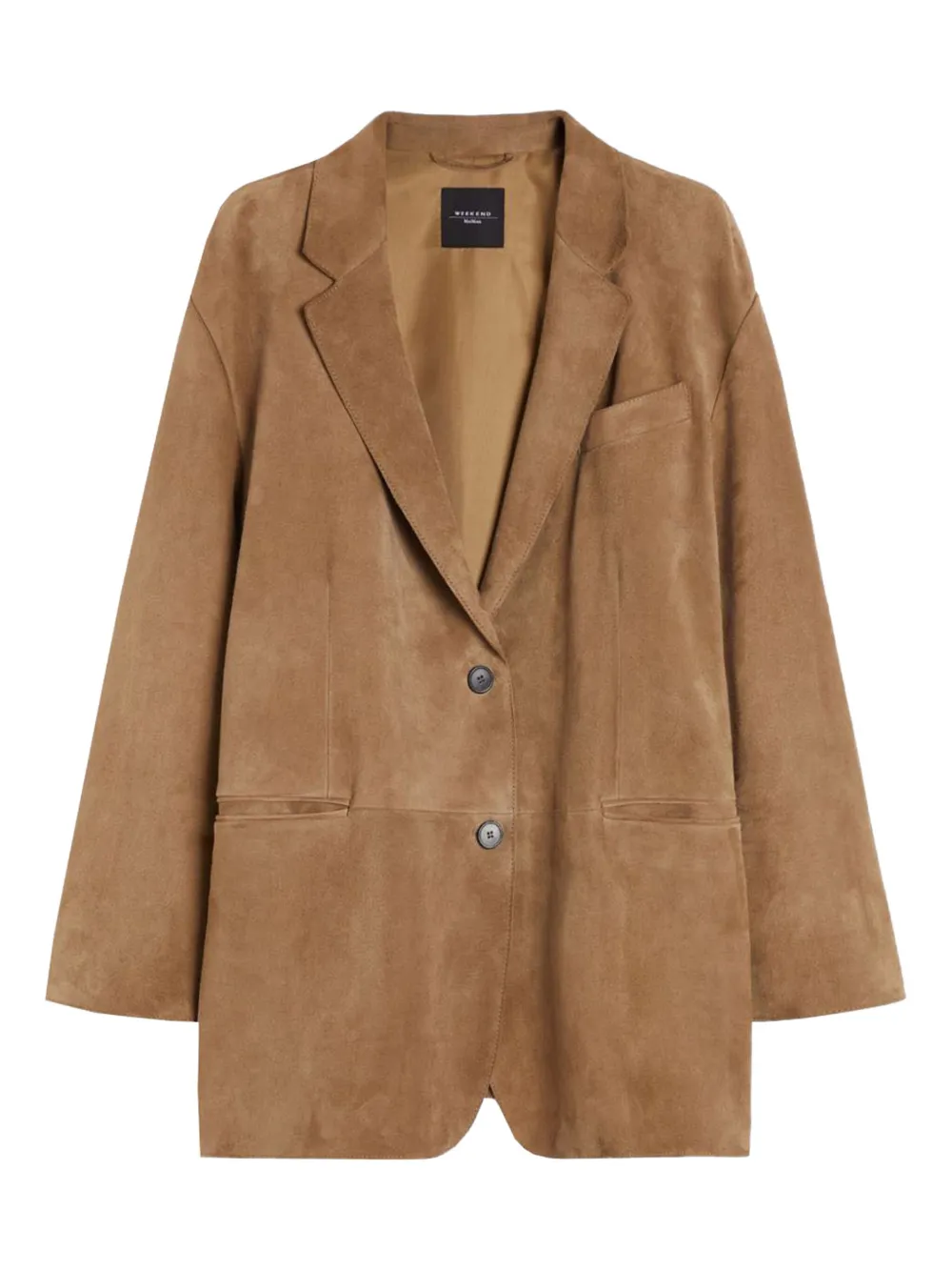 

Замшевый однобортный блейзер Weekend Max Mara, коричневый