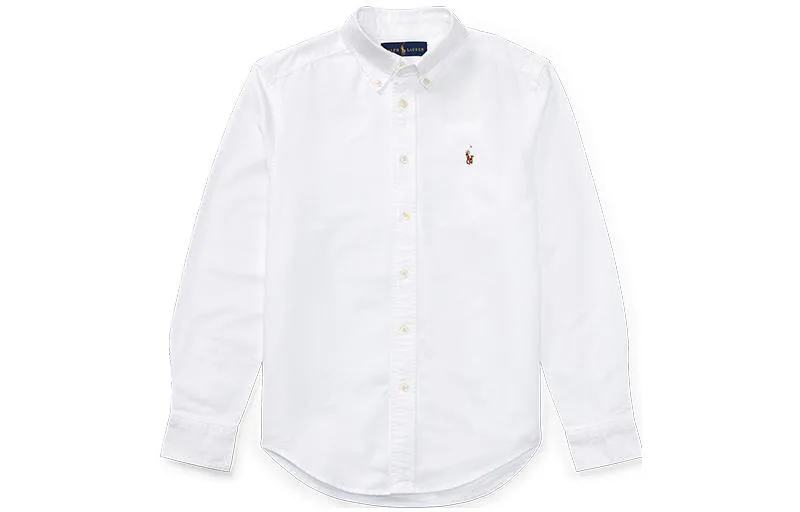 Детская рубашка с лацканом Polo Ralph Lauren, белый — фото 3