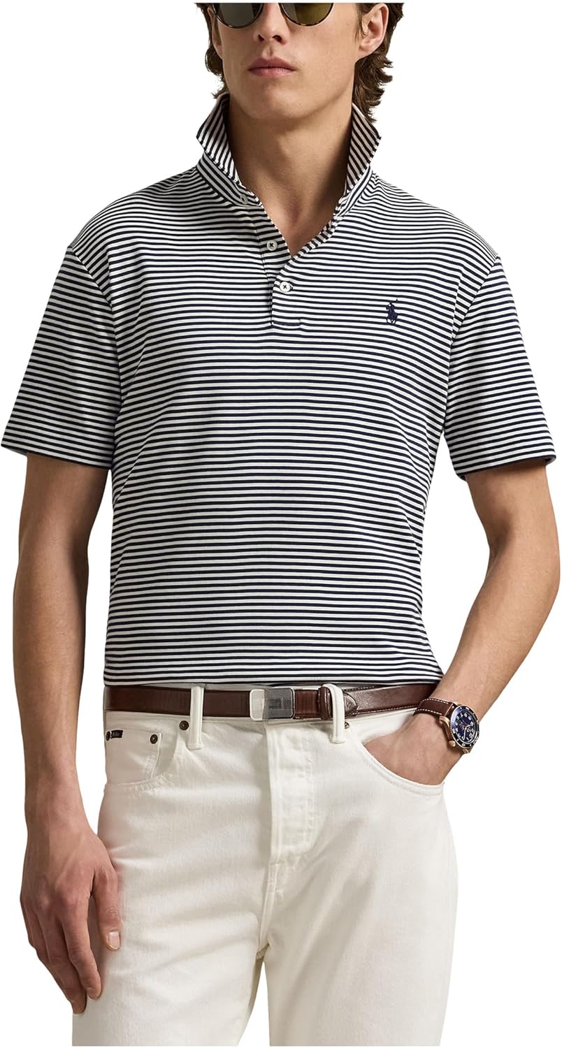 

Polo Ralph Lauren мужская классическая футболка поло из мягкого хлопка, Refined Navy/Pale Cream