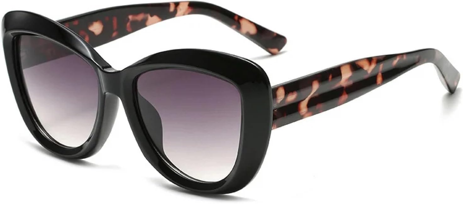 

Солнцезащитные очки с защитой от УФ-излучения UV400 | Панк-стиль «кошачий глаз», большая оправа, цветные линзы | для женщин и мужчин, для занятий спортом на открытом воздухе и вождения DSVIGF, Black-gray