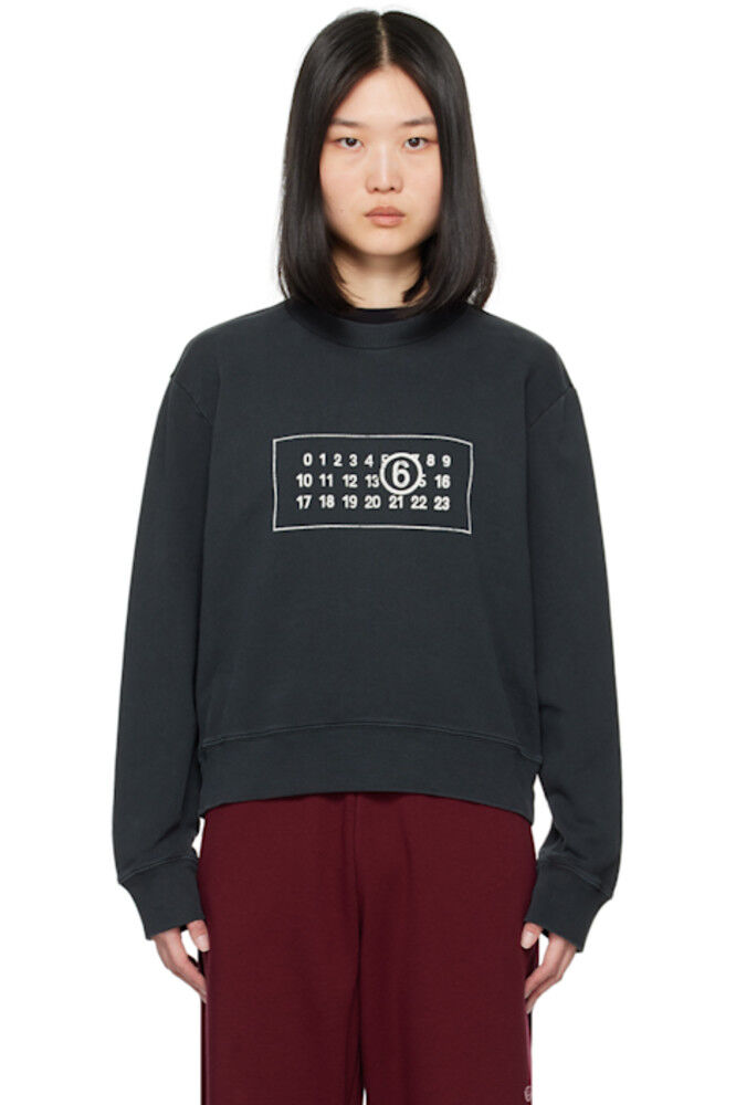 

Черная толстовка с принтом MM6 Maison Margiela