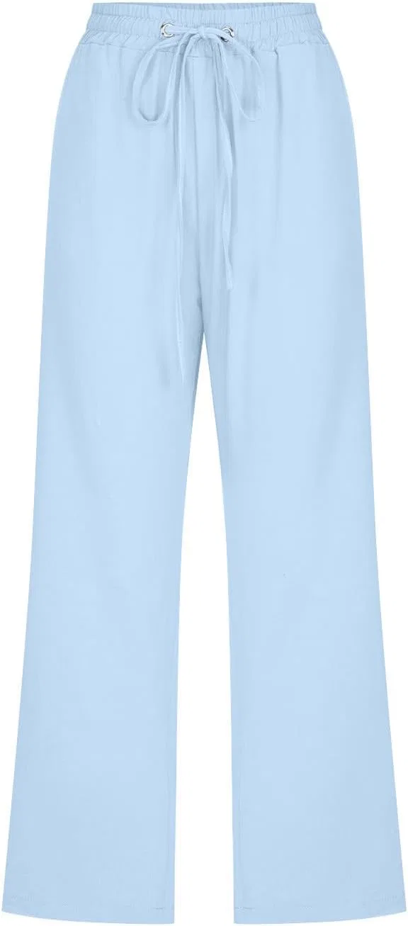Брюки Active, льняные, Light Blue — фото 3