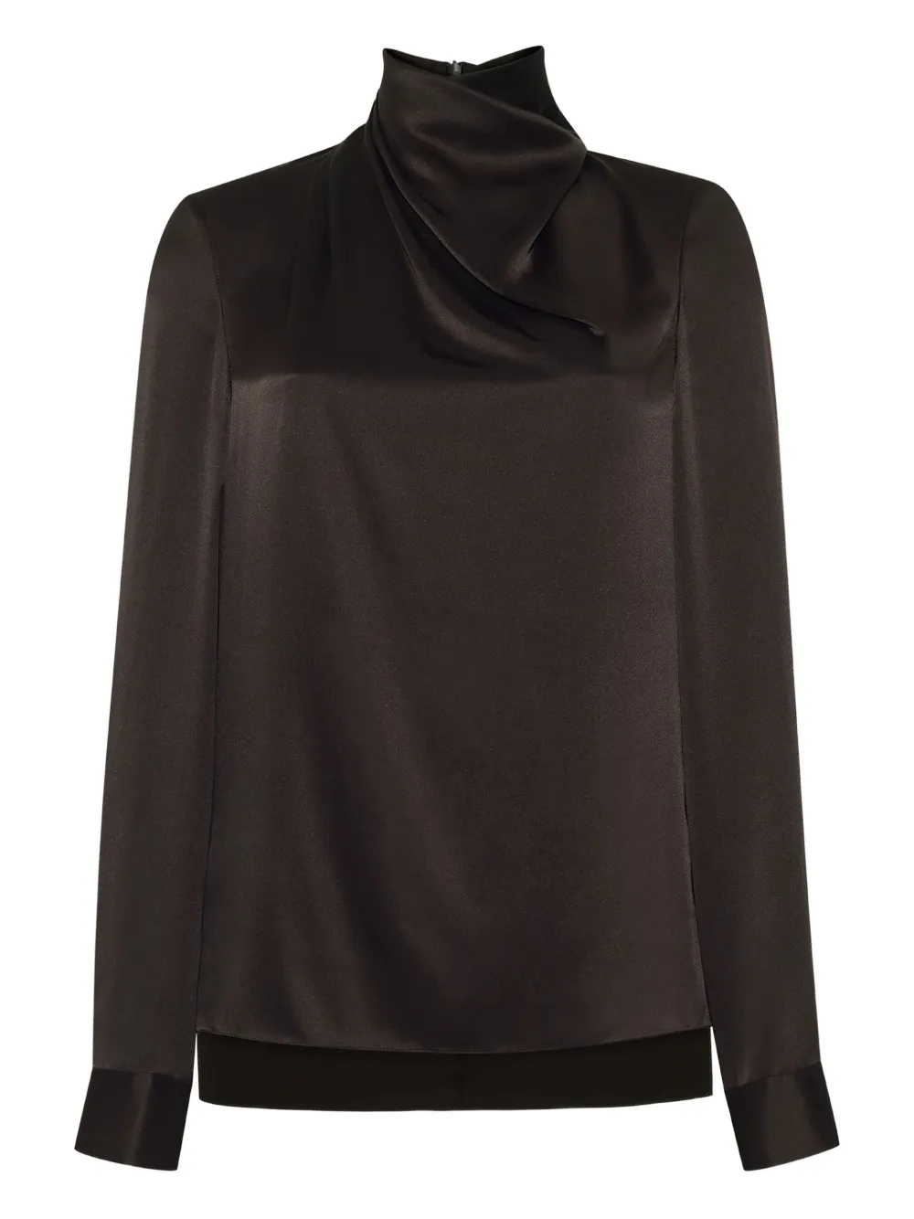 

Топ Mizner из шармеза с высоким воротом Adam Lippes, коричневый