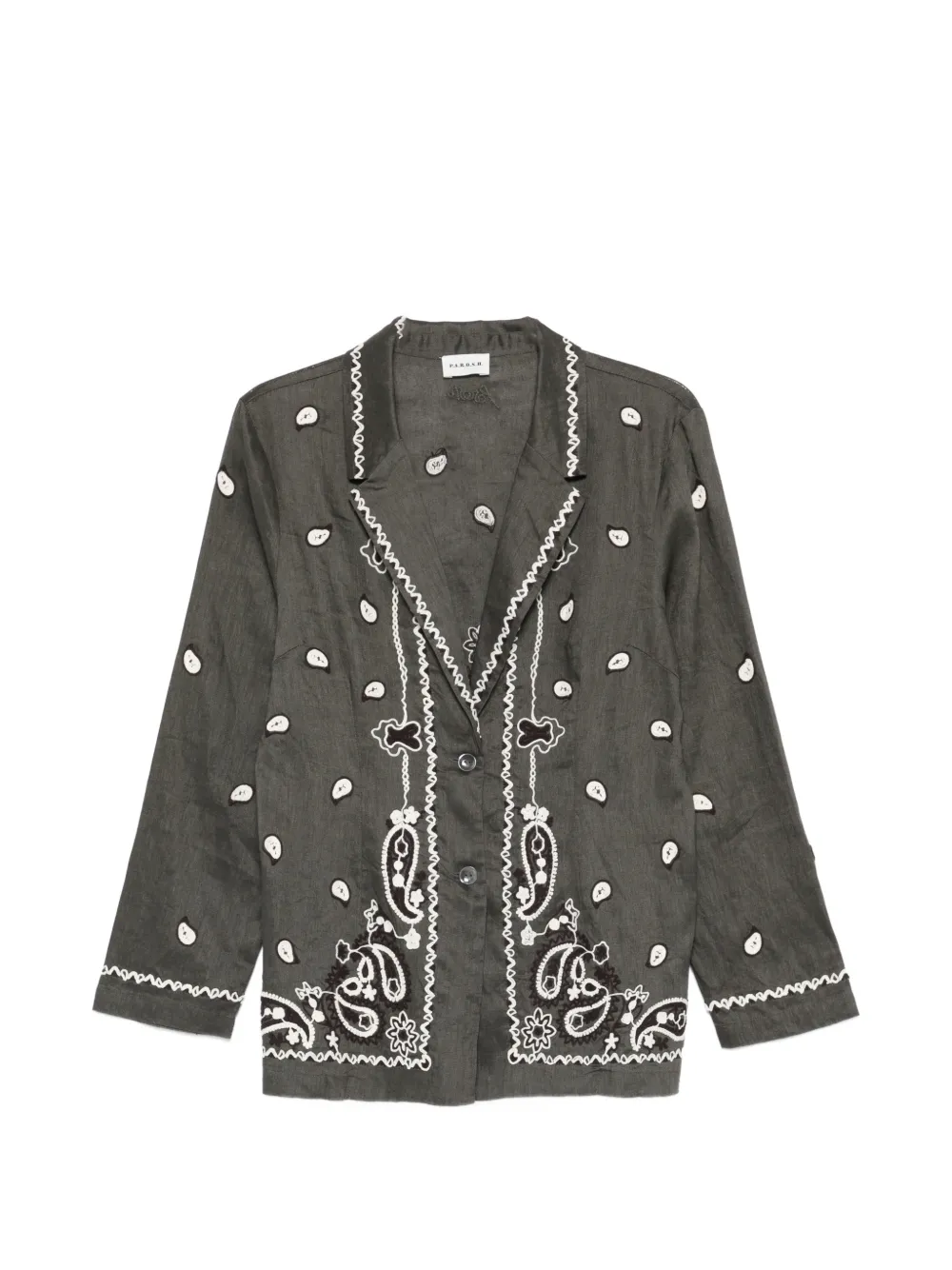 

Рубашка с вышивкой "пейсли" P.A.R.O.S.H., серый