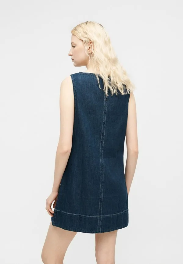 Платье-Фартук, джинсовое платье Gap, Dark Wash Indigo — фото 4