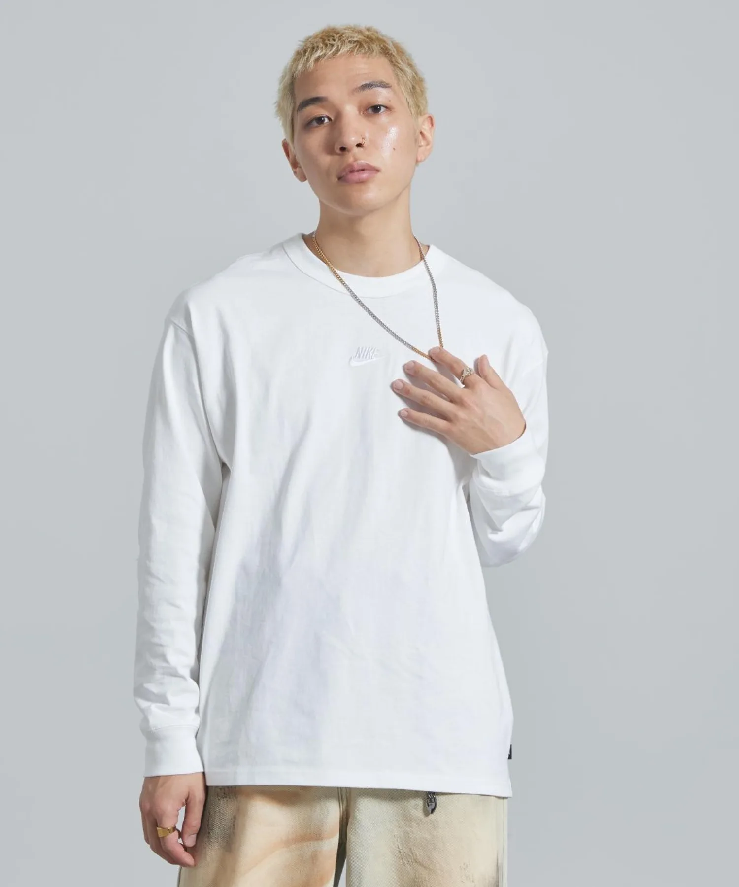 Мужская футболка с длинным рукавом Nike Sportswear Premium Essentials IH1128-100 белая