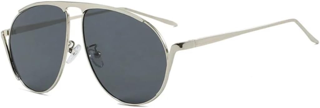 

Большие солнцезащитные очки для женщин, модные, в металлической оправе, женские солнцезащитные очки для активного отдыха, защита от УФ-излучения UV400 HHZZYVY, Silver-black