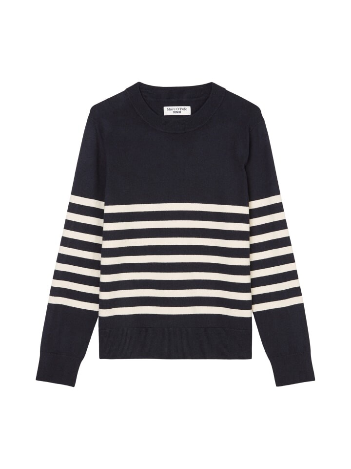 

Пуловер Marc O'Polo DENIM Gestreifter Strickpullover regular, темно-синий