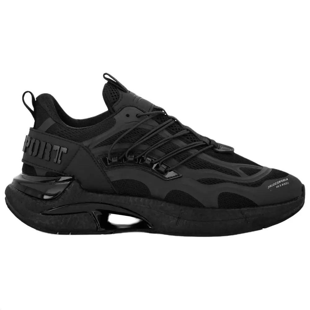 PLEIN SPORT Кроссовки RUNNER PRESSURE Leather Low top Casual Unisex Black — фото 3