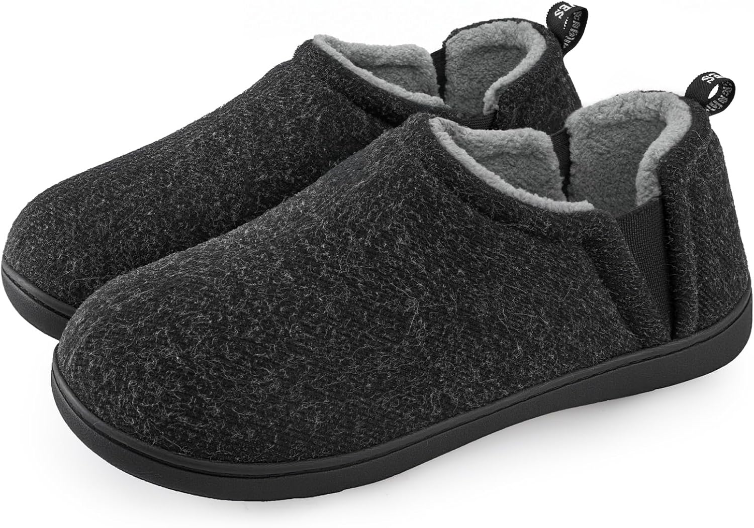 

Мужские тапочки Snug Leaves из искусственной шерсти, уютные и теплые зимние домашние тапочки с эластичными вставками, темно-серый