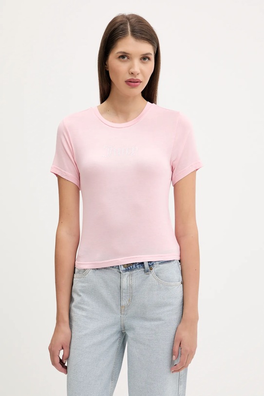 

Футболка облегающая прозрачная Juicy Couture, розовый