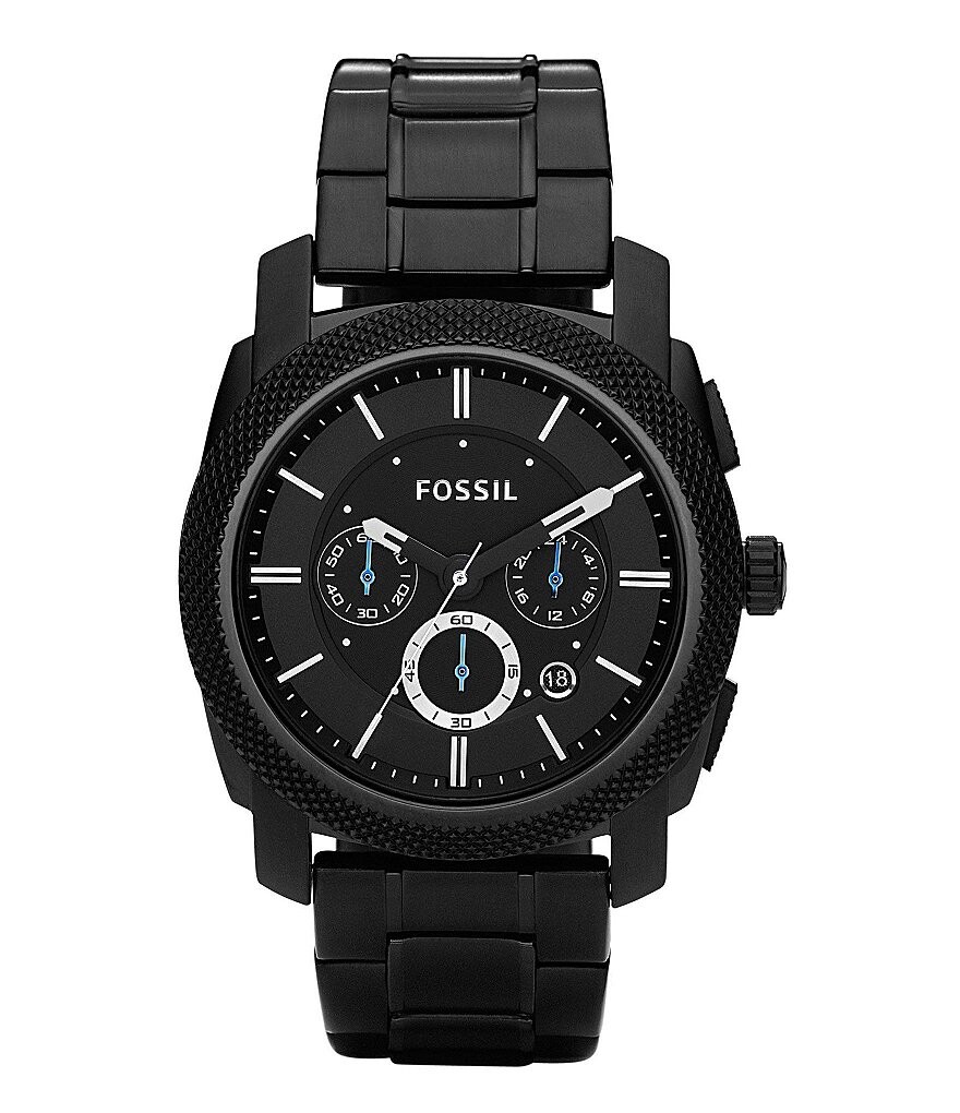 

Часы Fossil Machine с хронографом с черным циферблатом, черный