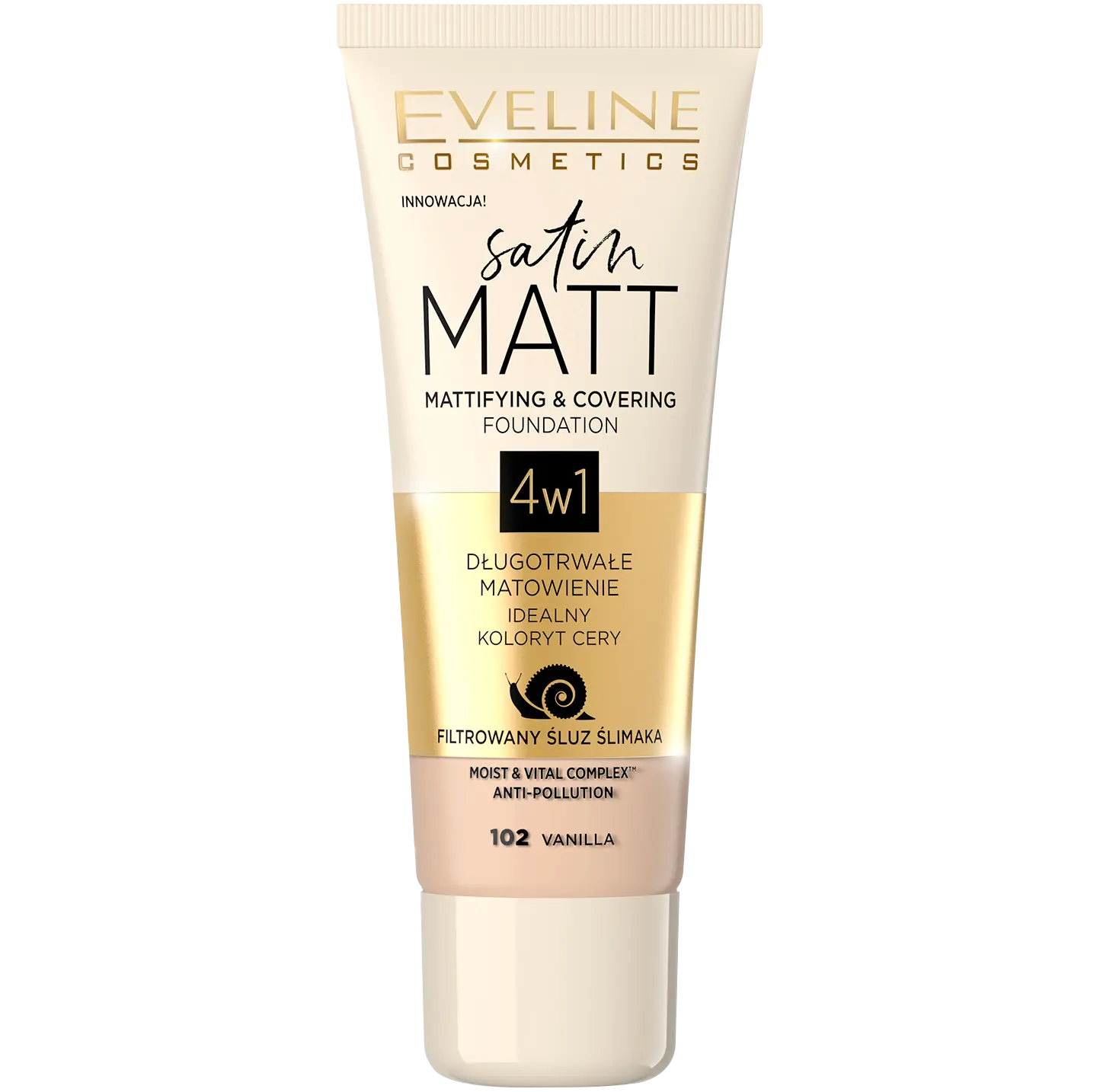 

Тональный крем для лица ванильный 102 Eveline Cosmetics Satin Matt, 30 мл
