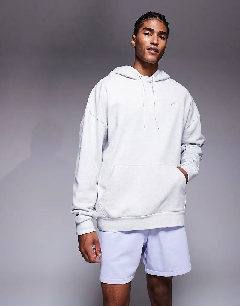 

Толстовка Nike Club French Terry свободного кроя серого меланжевого цвета