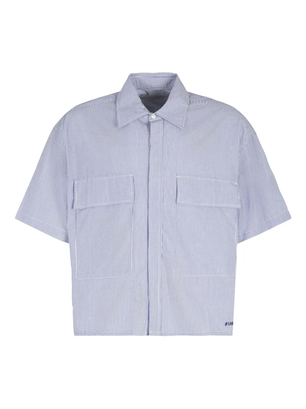 

Рубашка в полоску с карманом B1ARCHIVE, синий