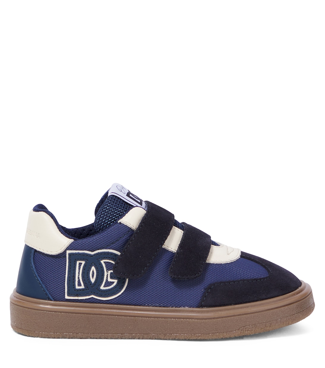 DG кроссовки с отделкой из замши Dolce&Gabbana Kids, Blu Navy/Avorio — фото 4