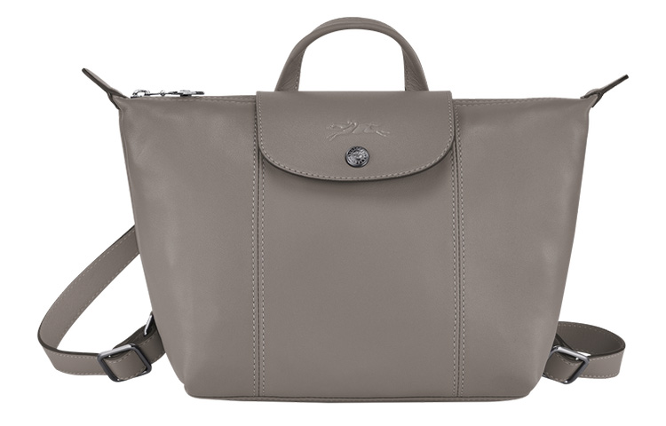 

Сумка-рюкзак Le Pliage Cuir из кожи Longchamp женская серая