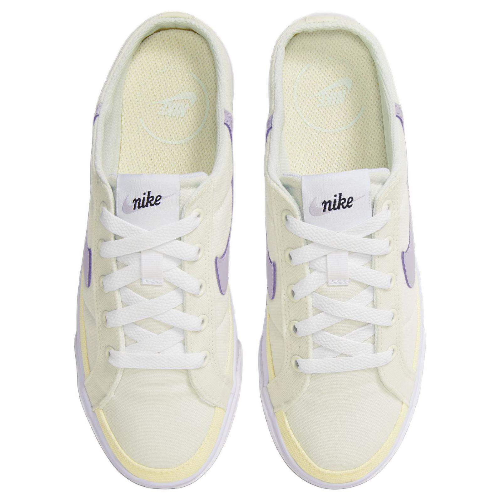 Кроссовки Court Legacy Mule 'Светло-желтый фиолетовый' Женские Nike Белый Фиолетовый — фото 4