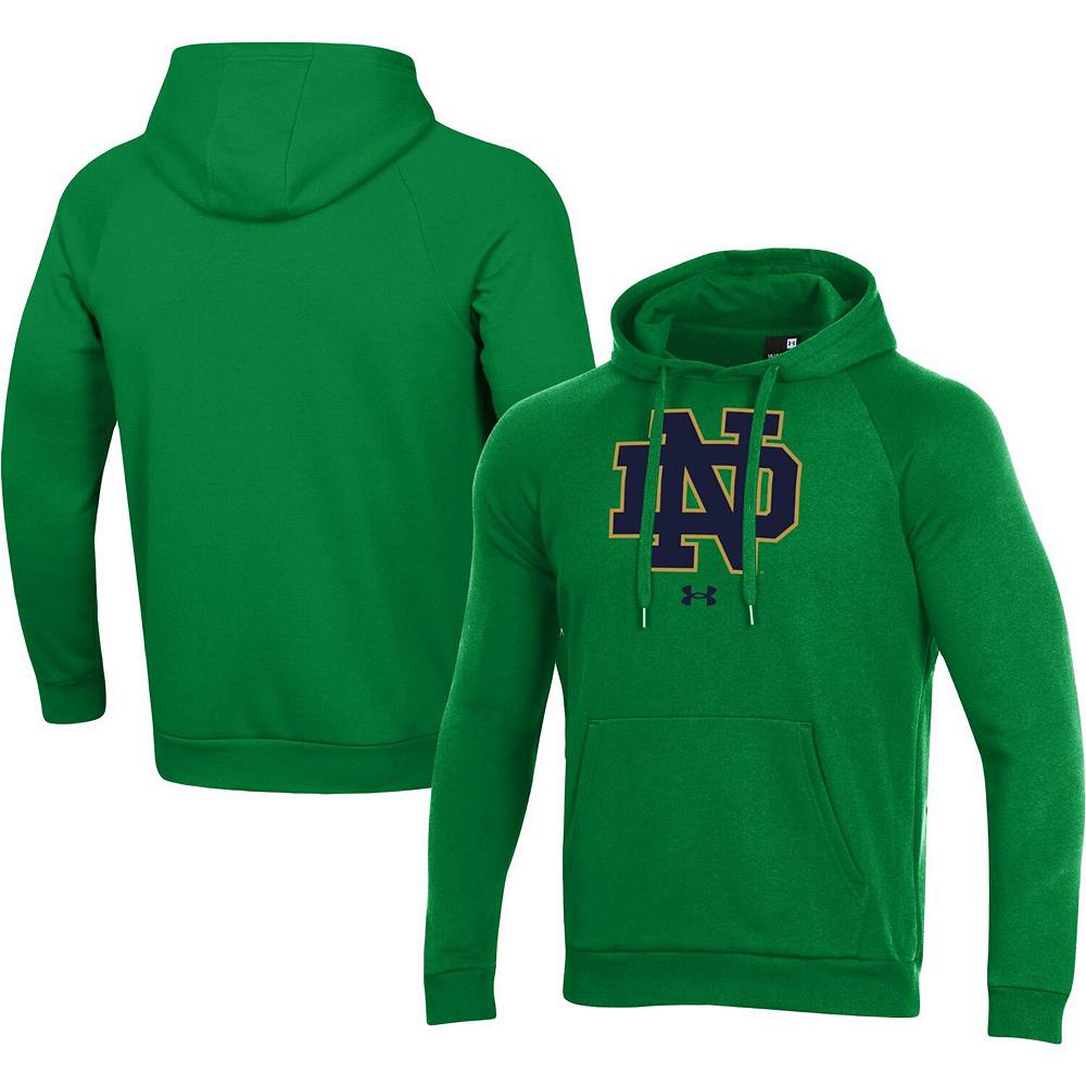 

Мужской зеленый пуловер с капюшоном Under Armour Notre Dame Fighting Irish Primary School с логотипом на весь день, цвет Ntd Green