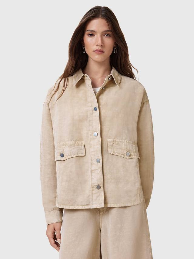 

Хетти шакал из льняной смеси AllSaints, Sand Brown