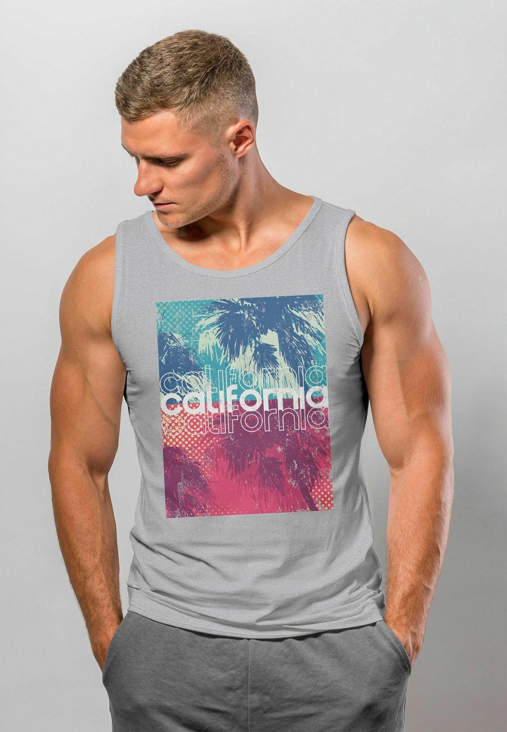 

Топ TANK-TOP CALIFORNIA PALMEN SOMMER MUS Neverless, цвет grau