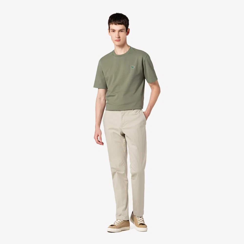 Мужские чиносы из смесовой ткани бежевые от Lacoste — фото 4