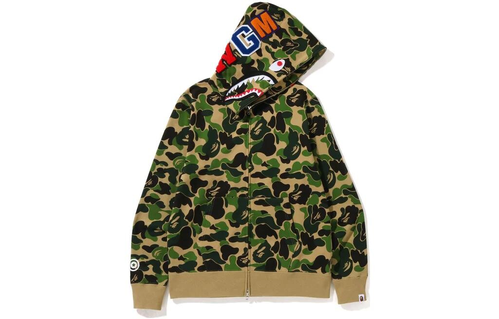 

A BATHING APE BAPE Big ABC Camo Shark Full Zip Худи Зеленый, Розовый