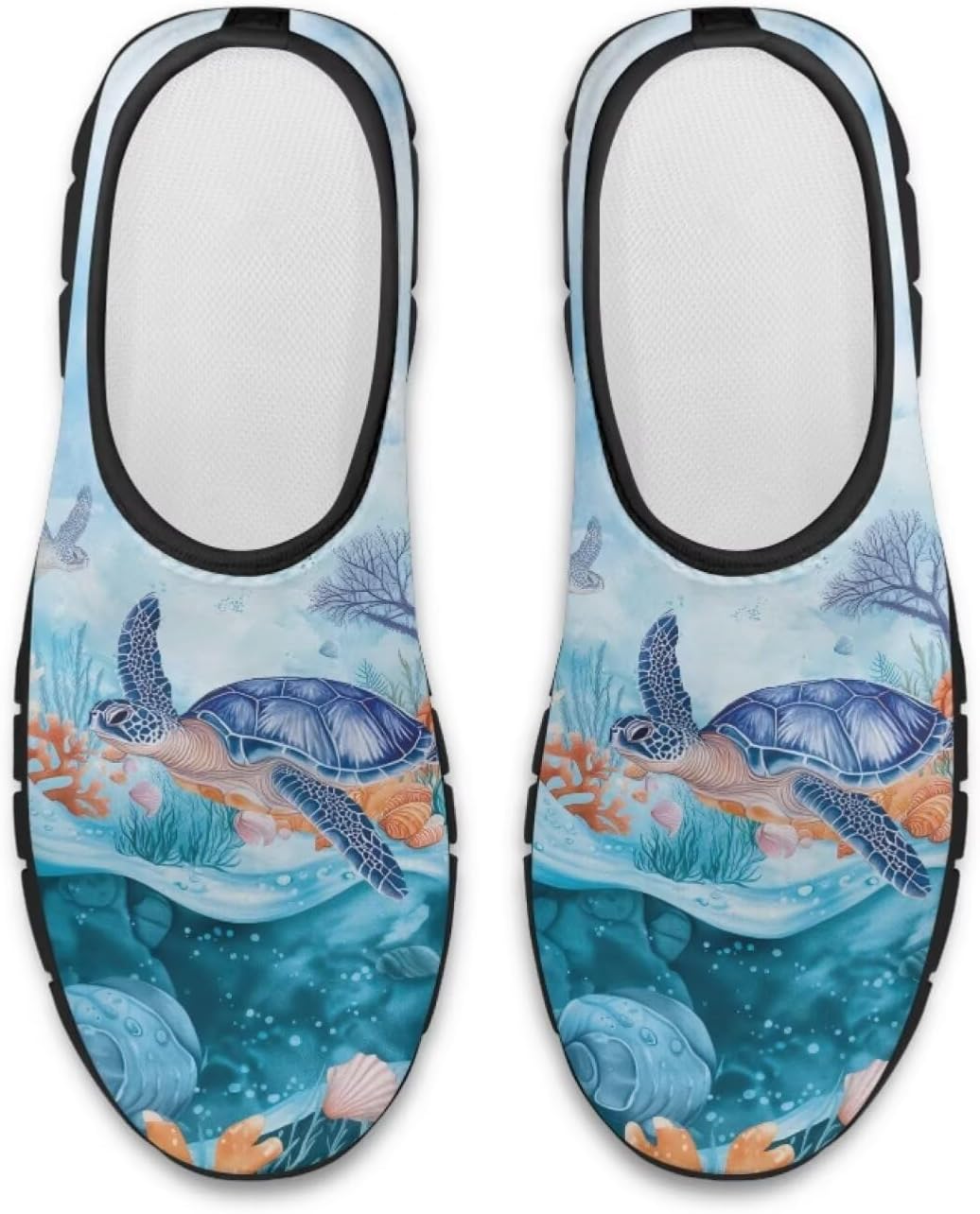 

Повседневные кроссовки Binienty для женщин и мужчин с принтом морской черепахи, лоферы с поддержкой свода стопы, низкие лоферы на платформе, Ocean Sea Turtle