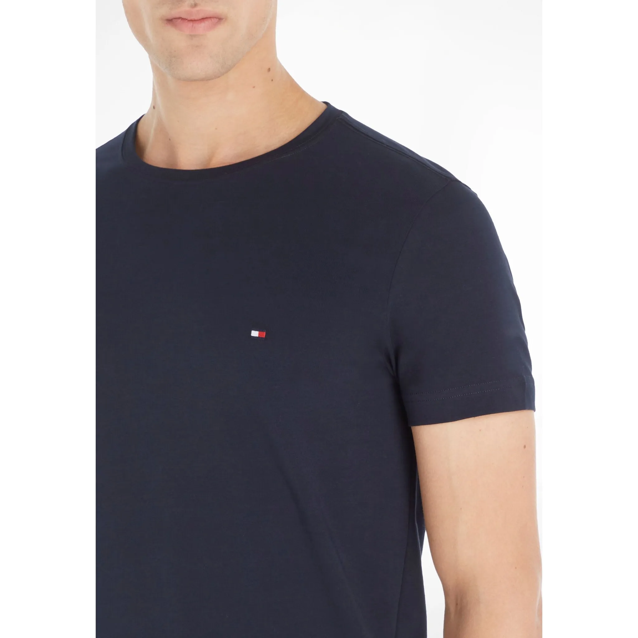 Футболка Tommy Hilfiger "CORE STRETCH SLIM C-NECK TEE", цвет морской волны — фото 3