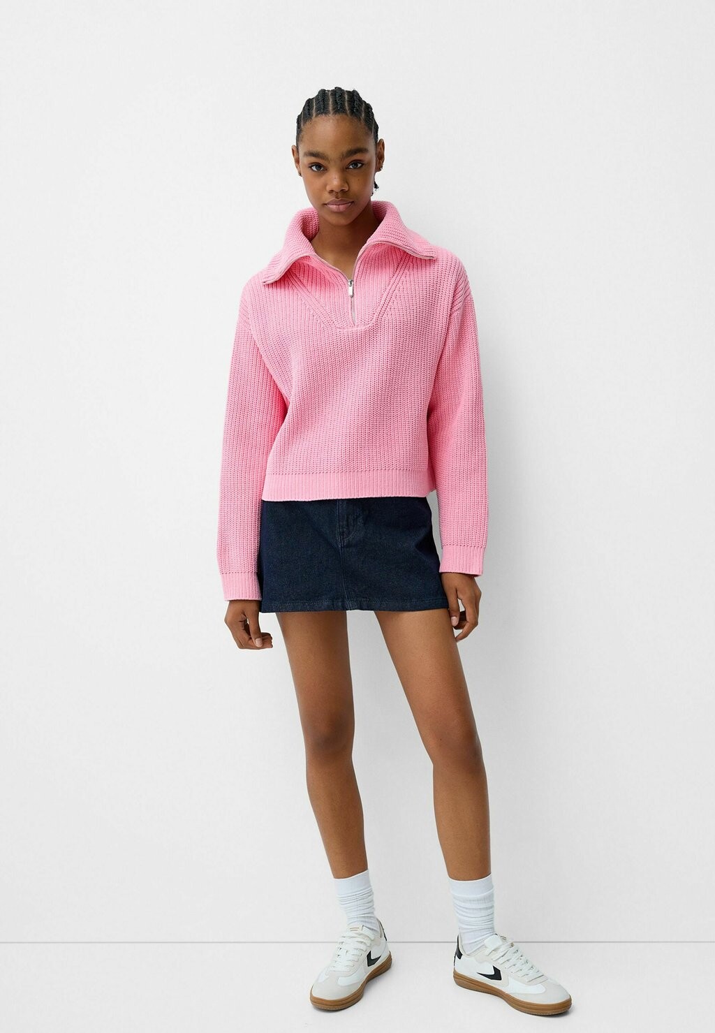

Джемпер HIGH NECK Bershka, светло-розовый