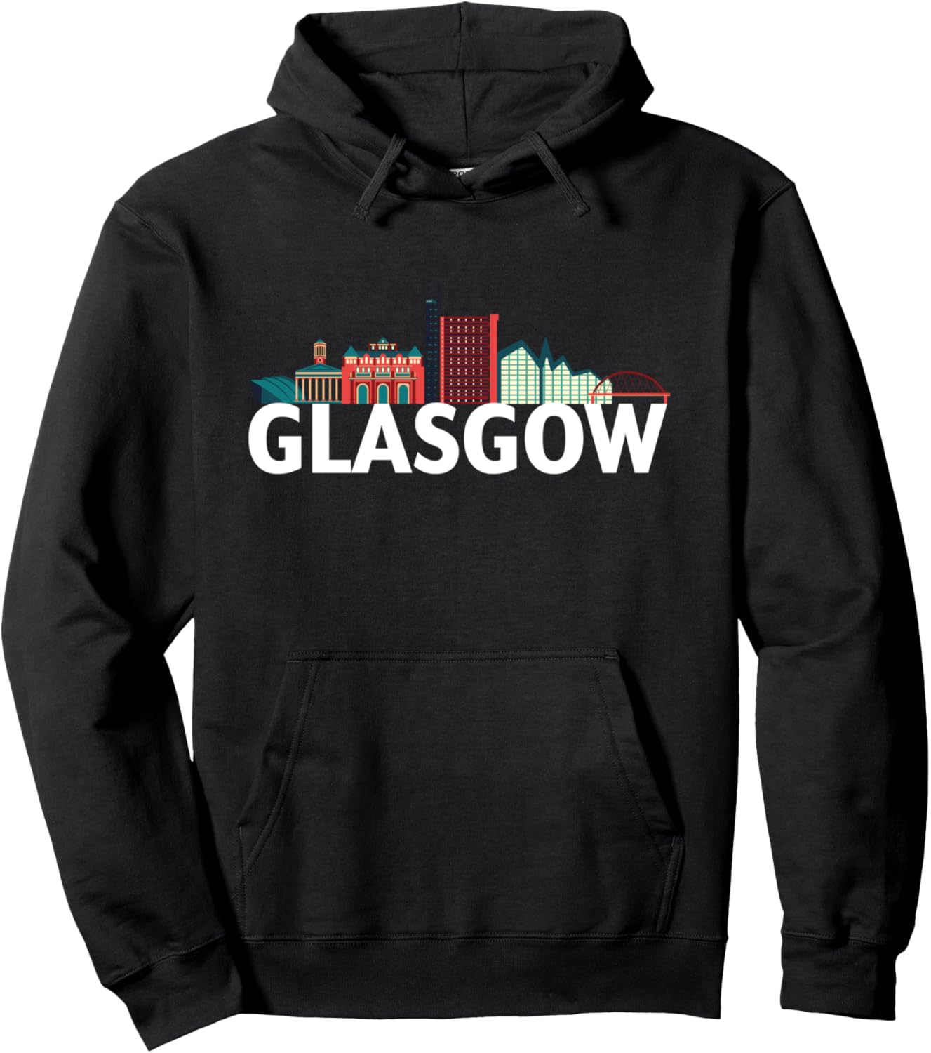 

Глазго, Шотландия, Великобритания, силуэт, контурный эскиз, худи Scotland Gb Uk City Skylines Silhouette Outline, черный