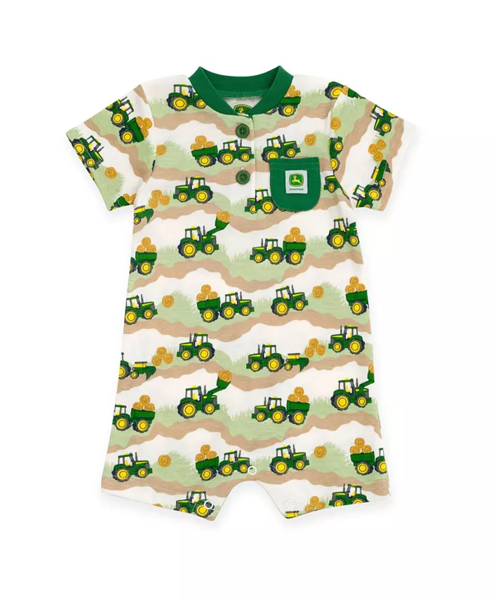 

Комбинезон Baby Boys Henley Romper John Deere, зеленый