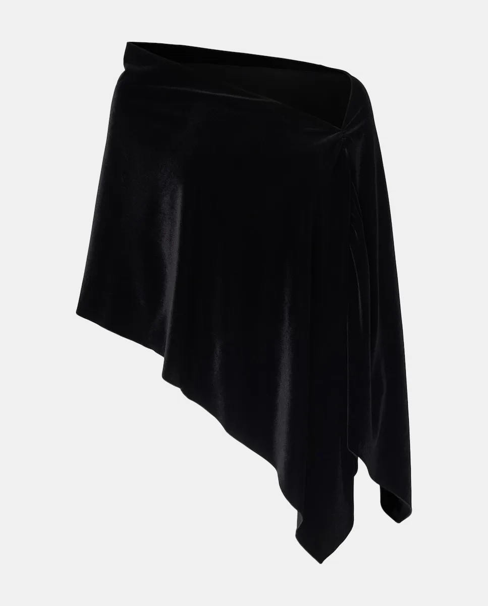 

Бархатная накидка с сборкой на плечах Banarassi, черный