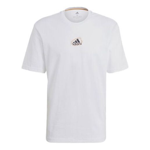 

Футболка back alphabet printing athleisure casual sports round neck short sleeve white Adidas, белый