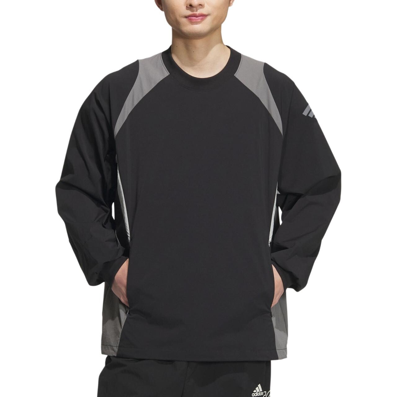 Толстовка мужская черная/темно-серая Adidas, черный — фото 2