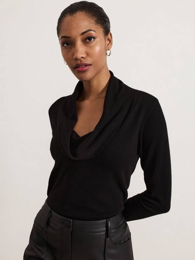 

Топ Lottie с воротником-хомут из трикотажа Phase Eight, Black