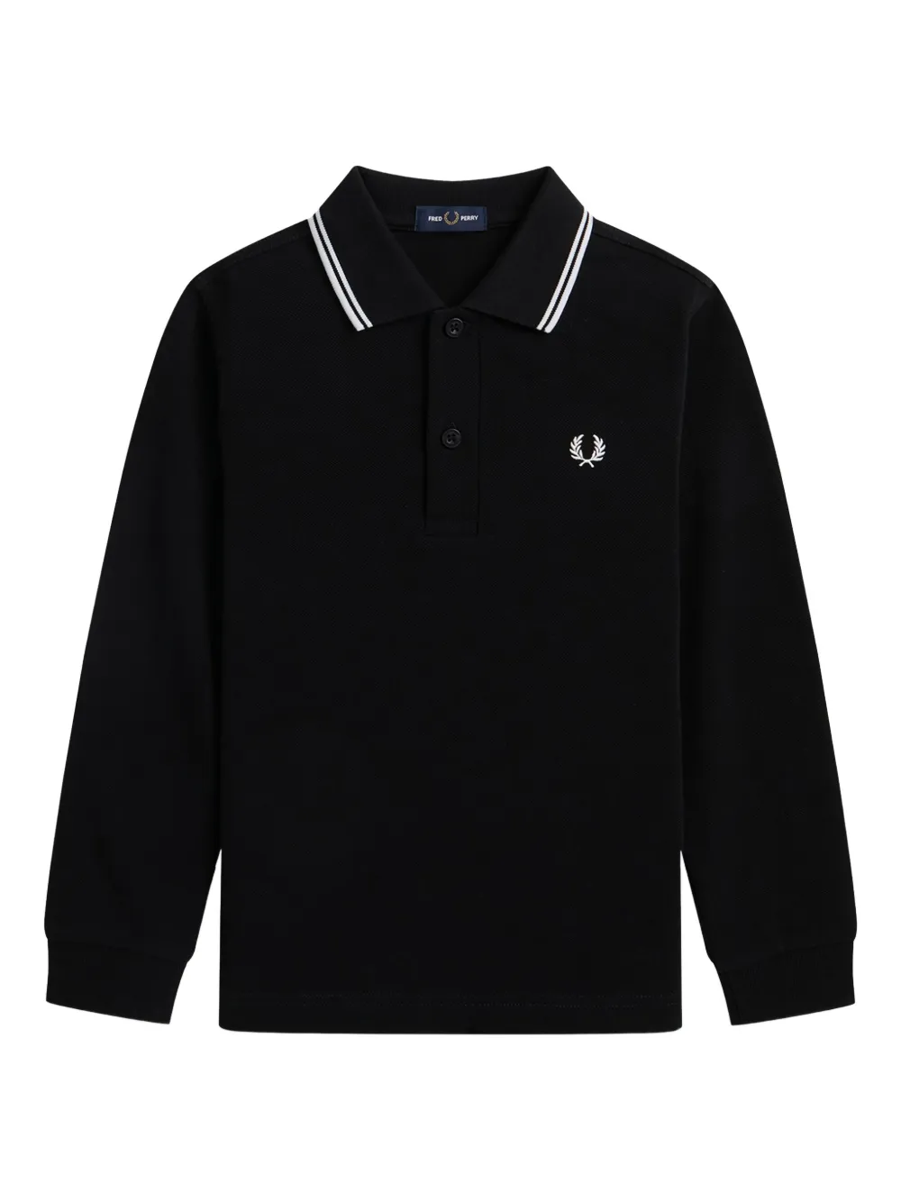 

Поло с длинными рукавами и контрастной отделкой Fred Perry Kids, черный