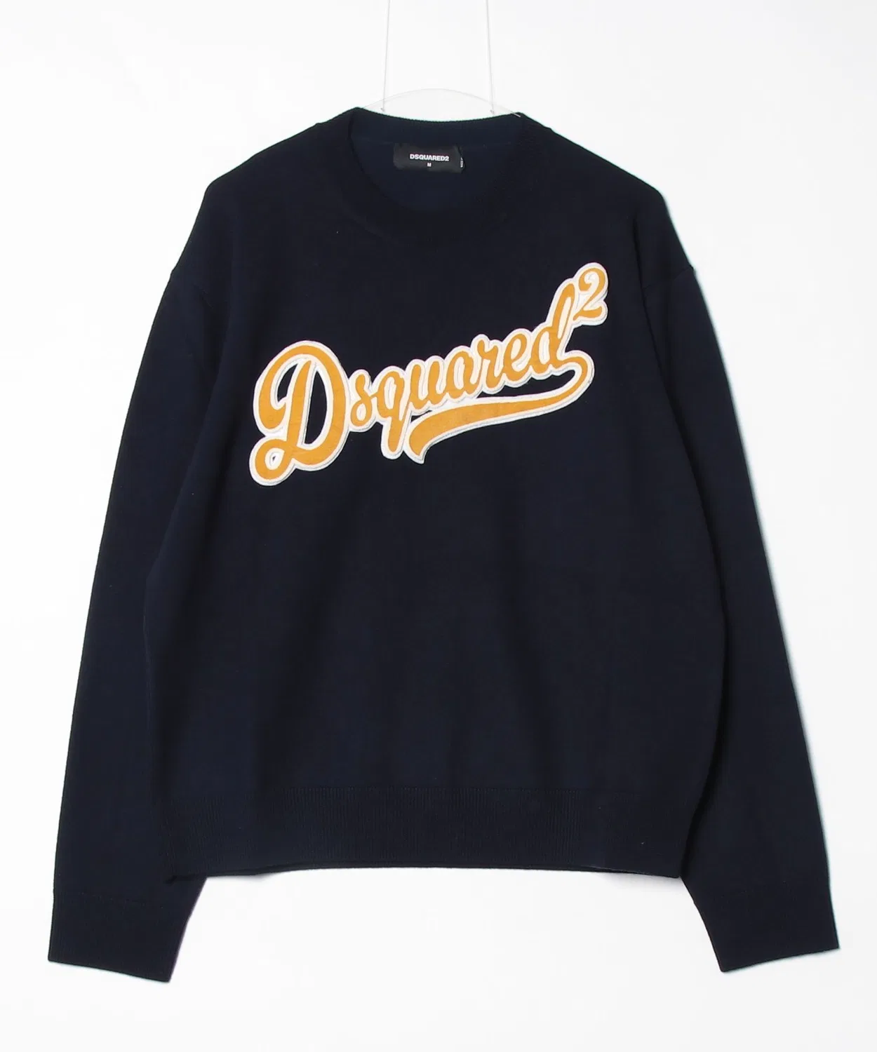 Свитер Dsquared2 Patch Knit из верблюжьей шерсти, темно-синий