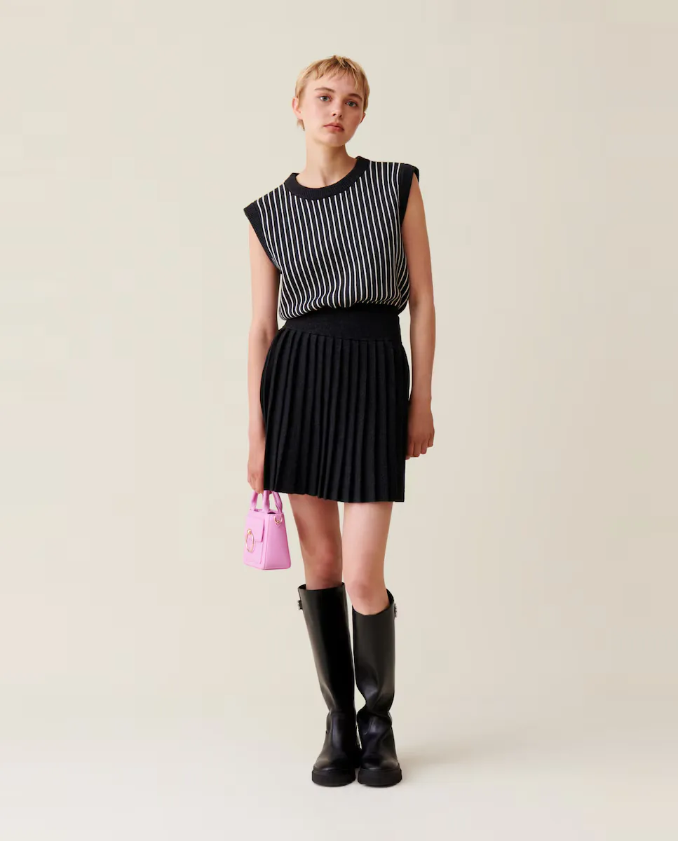 

Короткая серая трикотажная юбка цвета вереска Claudie Pierlot