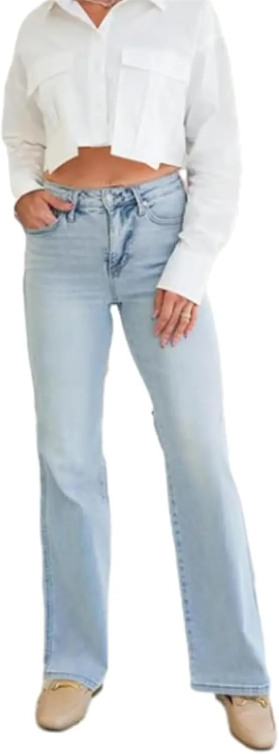 

Плюс сайз джинсы с прямыми штанинами и эффектом контроля живота