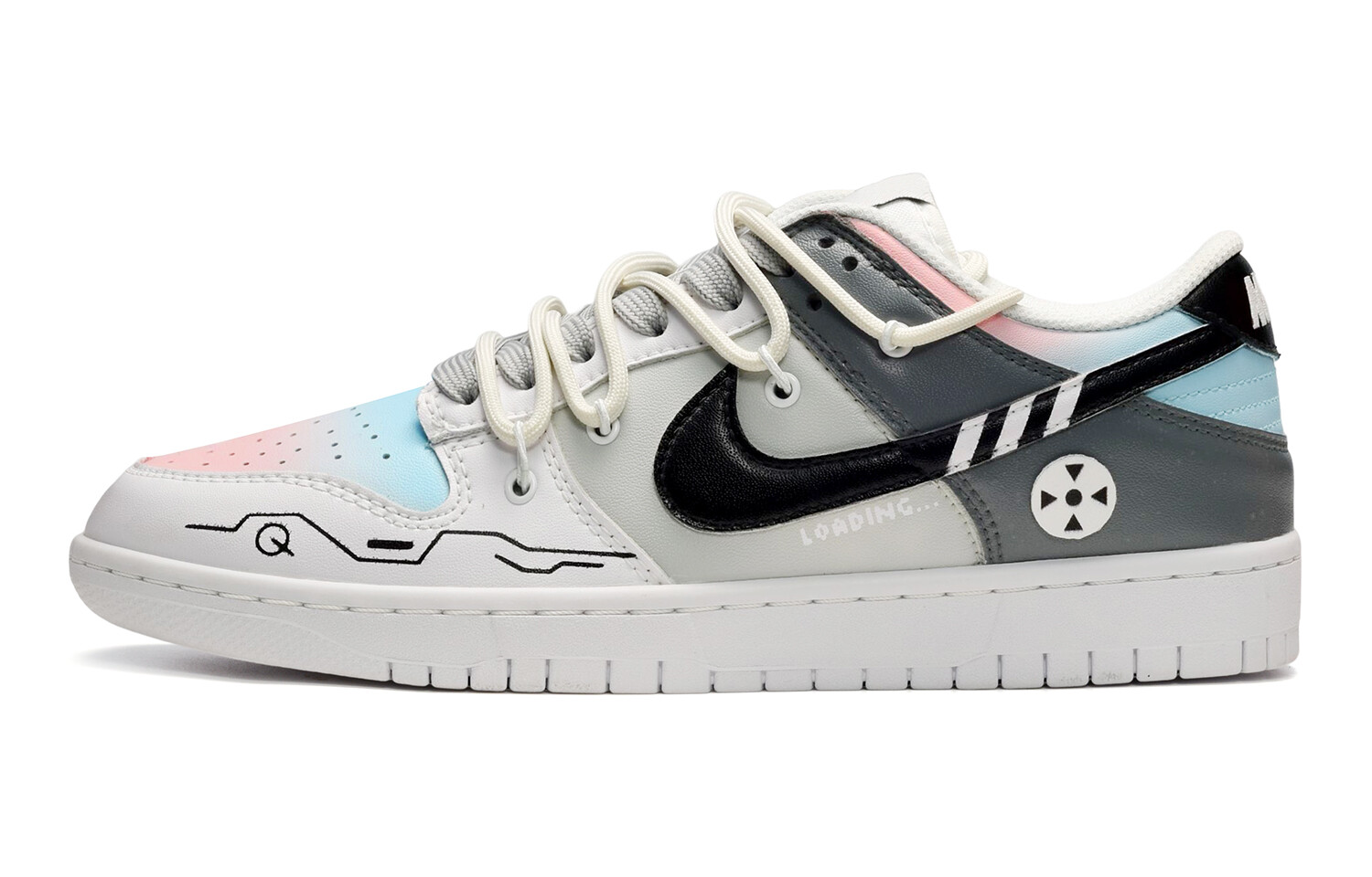 

Кроссовки Nike Dunk Skateboard Shoes Women's Low-Top Gray Pink/Blue