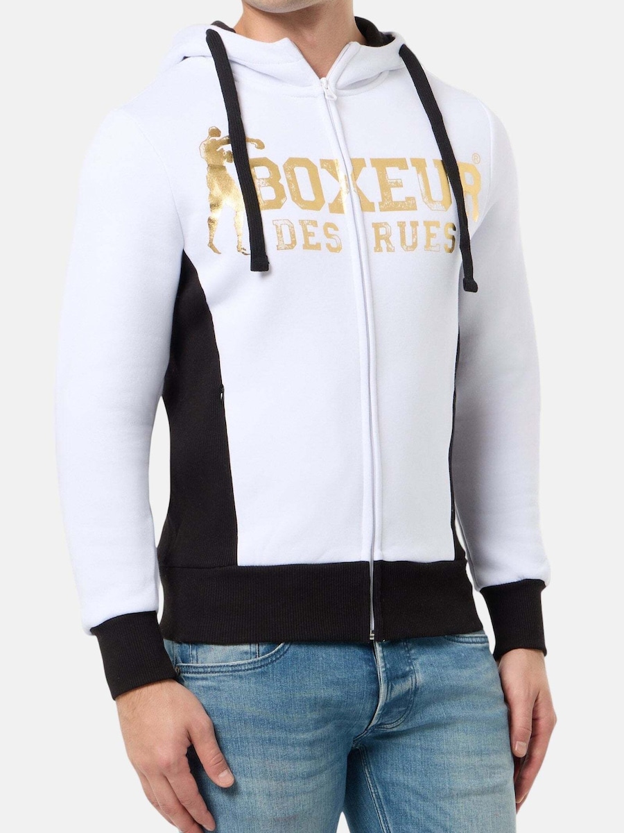 

Толстовка с капюшоном на молнии Boxeur des Rues Hooded Full Zip Sweatshirt, белый