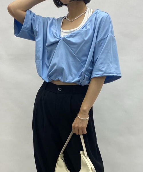 

Топ имитация двух частей Mebole, синий