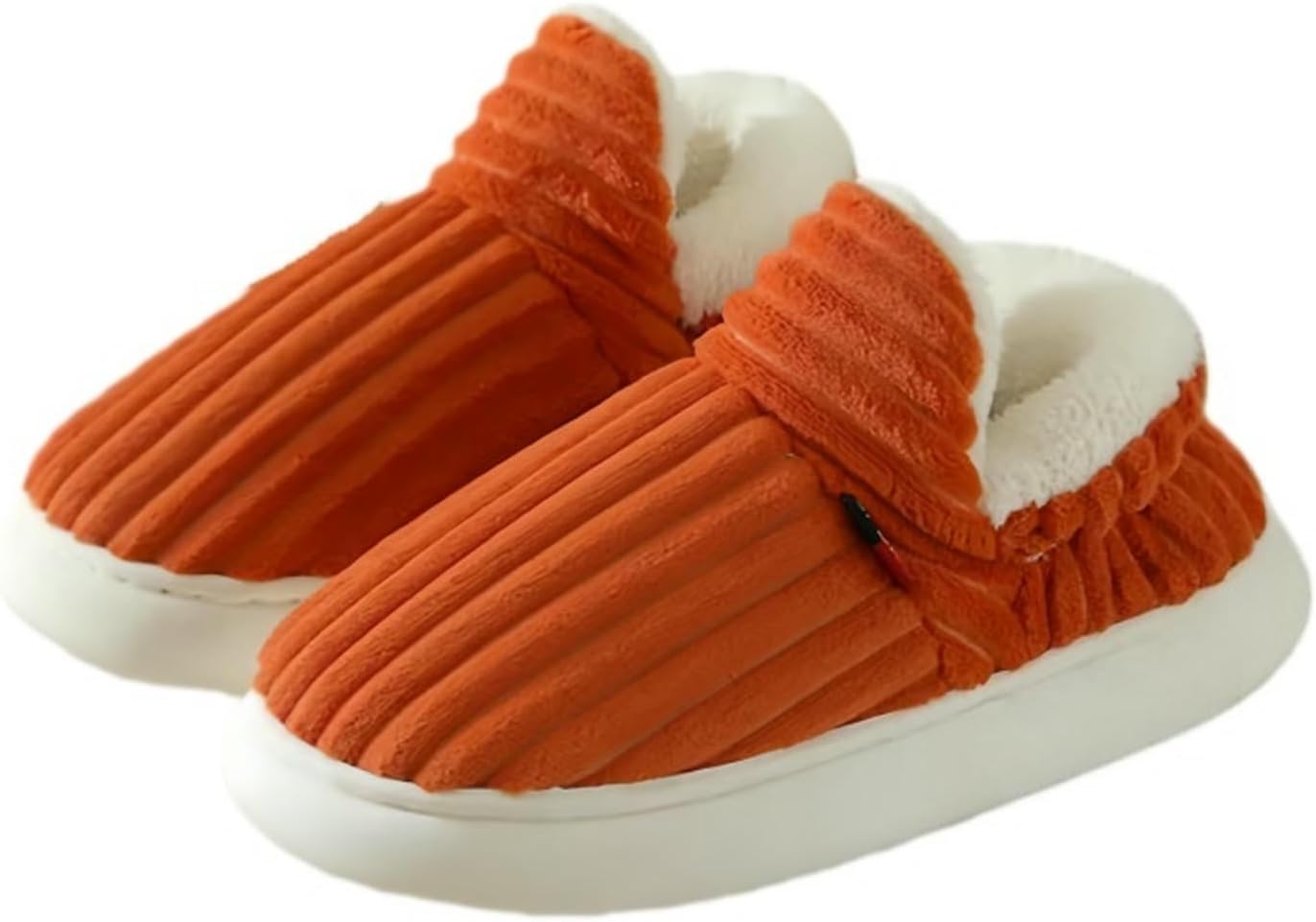 

Домашние хлопковые тапочки с мягкой подошвой, женские зимние плюшевые, мужские теплые хлопковые туфли Uebherv, оранжевый