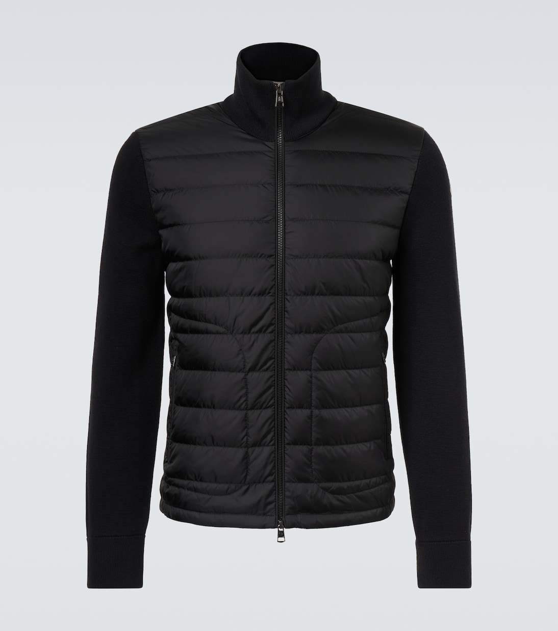 

Куртка из шерстяной смеси с панелями внизу Moncler, черный