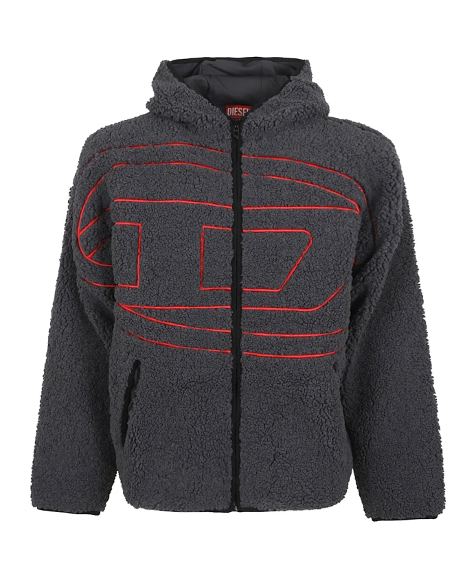 

Толстовка с капюшоном S-Zat "Тедди" Diesel, серый