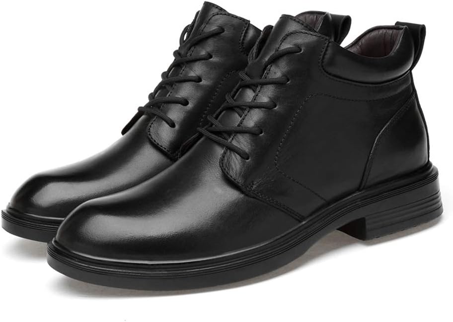 

Мужские кожаные ботинки, для активного отдыха и работы на улице, с хлопковой подкладкой, большой размер, кожаная обувь, черные A- 40/UK 7/US 7.5 Jlfzc